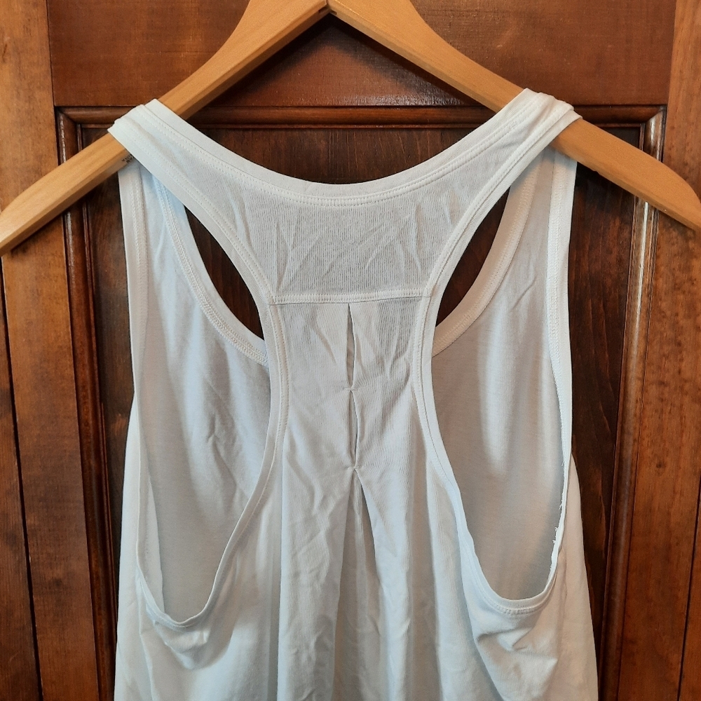 🛍 Lululemon Love Tank *Pleated White Cotton Racerback Tank Top Athletic Yoga - Picture 9 of 14